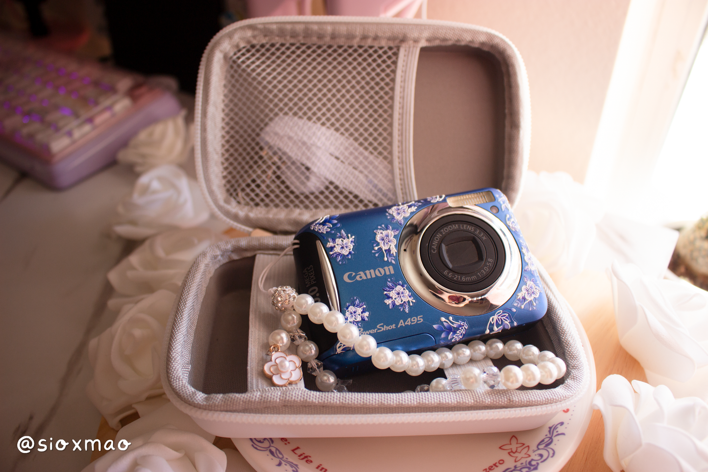 ✿ Porcelain Flowers | Canon Powershot A495 (Blue)